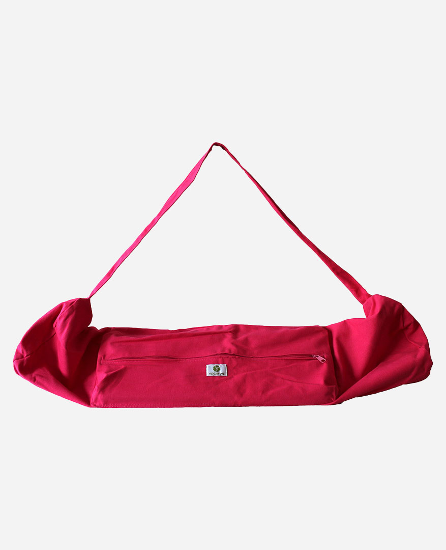Fuşya Kalın Pamuklu ve Boydan Boya Fermuarlı Yogatime Yoga Mat Çantası