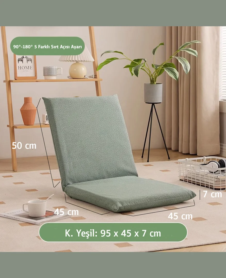 Koyu Yeşil Back Jack Meditasyon Sandalyesi - Orman Yeşili Sırt Destekli Yer Koltuğu - Yogatime