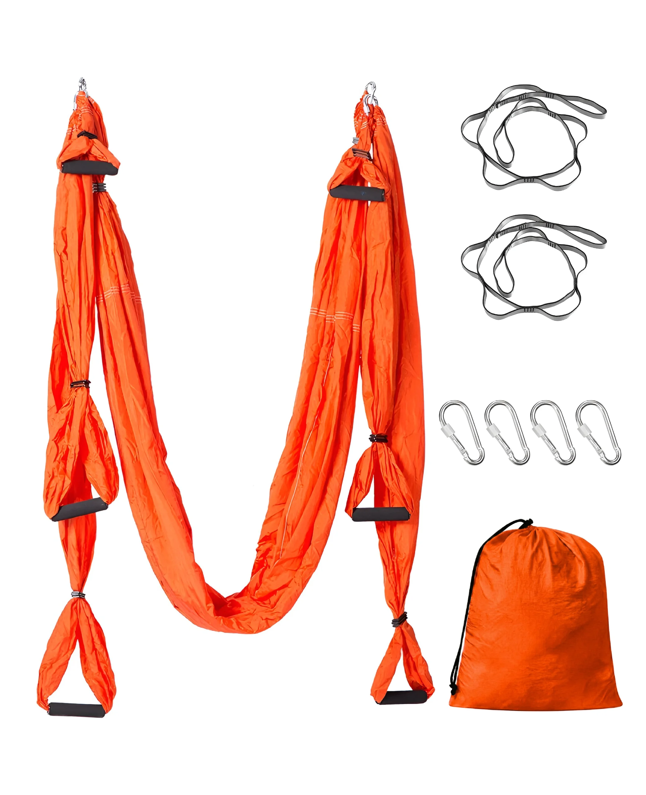 Oranj 6 tutamaçlı paraşüt kumaşı Yogatime kulplu yoga hamağı