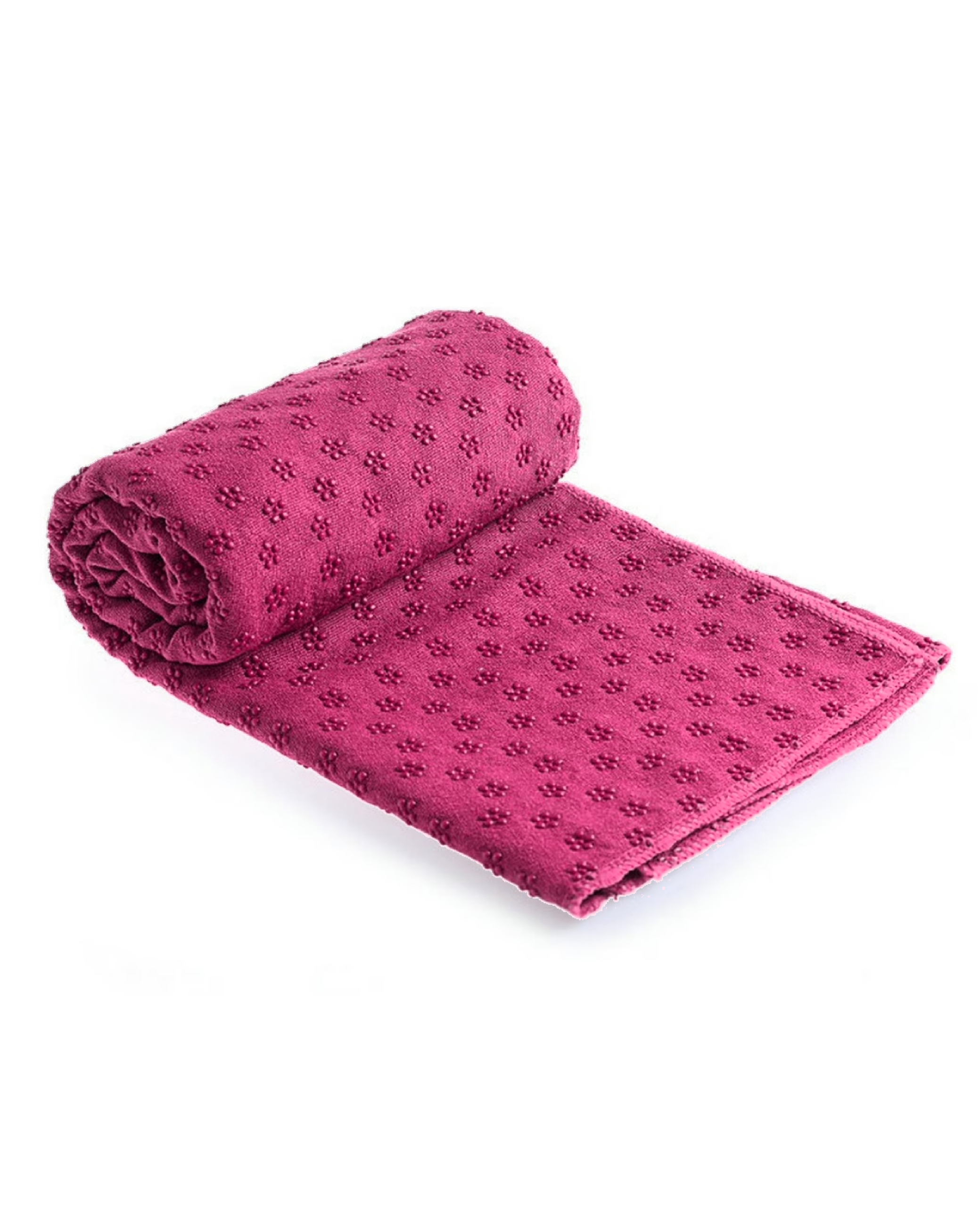 Mikrofiber ve ABS Kaymaz Tabanlı Fuşya Yogatime Yoga Mat Havlusu