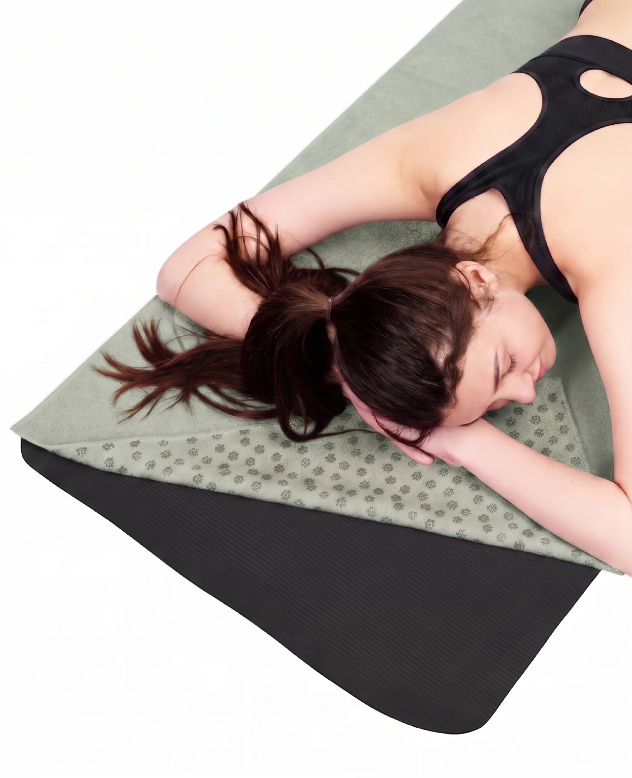 Mikrofiber ve ABS Kaymaz Tabanlı Füme Yogatime Yoga Mat Havlusu Kullanımı