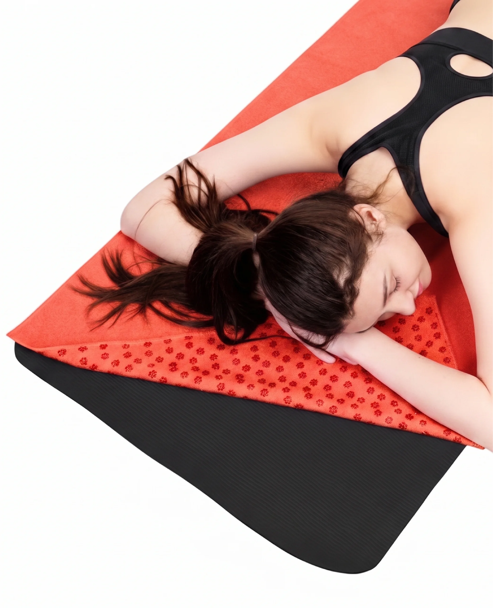 Mikrofiber ve ABS Kaymaz Tabanlı Oranj Yogatime Yoga Mat Havlusu Kullanımı