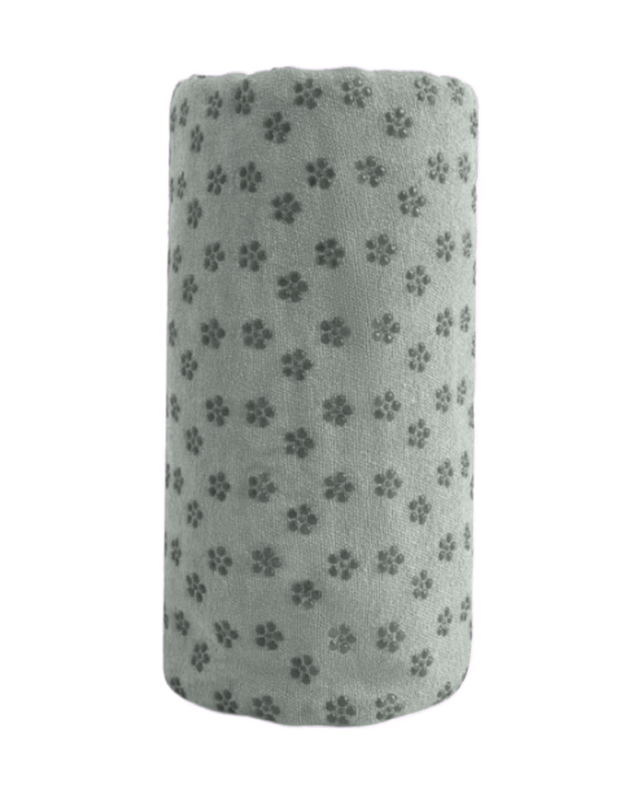 Mikrofiber ve ABS Kaymaz Tabanlı Füme Yogatime Yoga Mat Havlusu Sarılı Görünümü ve Doku Detayı