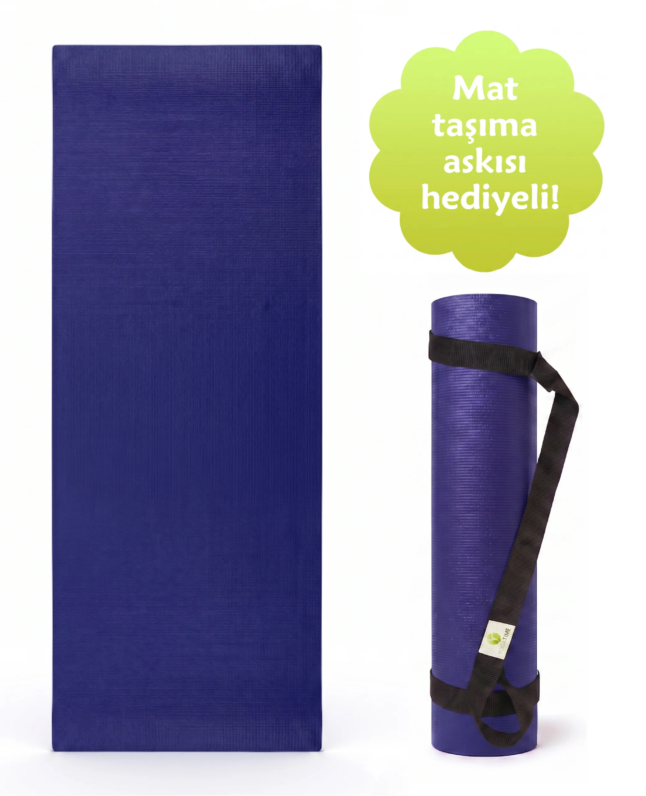 Lacivert Çift Taraflı Kauçuk Yogatime Pro Mat Profesyonel Yoga Matı