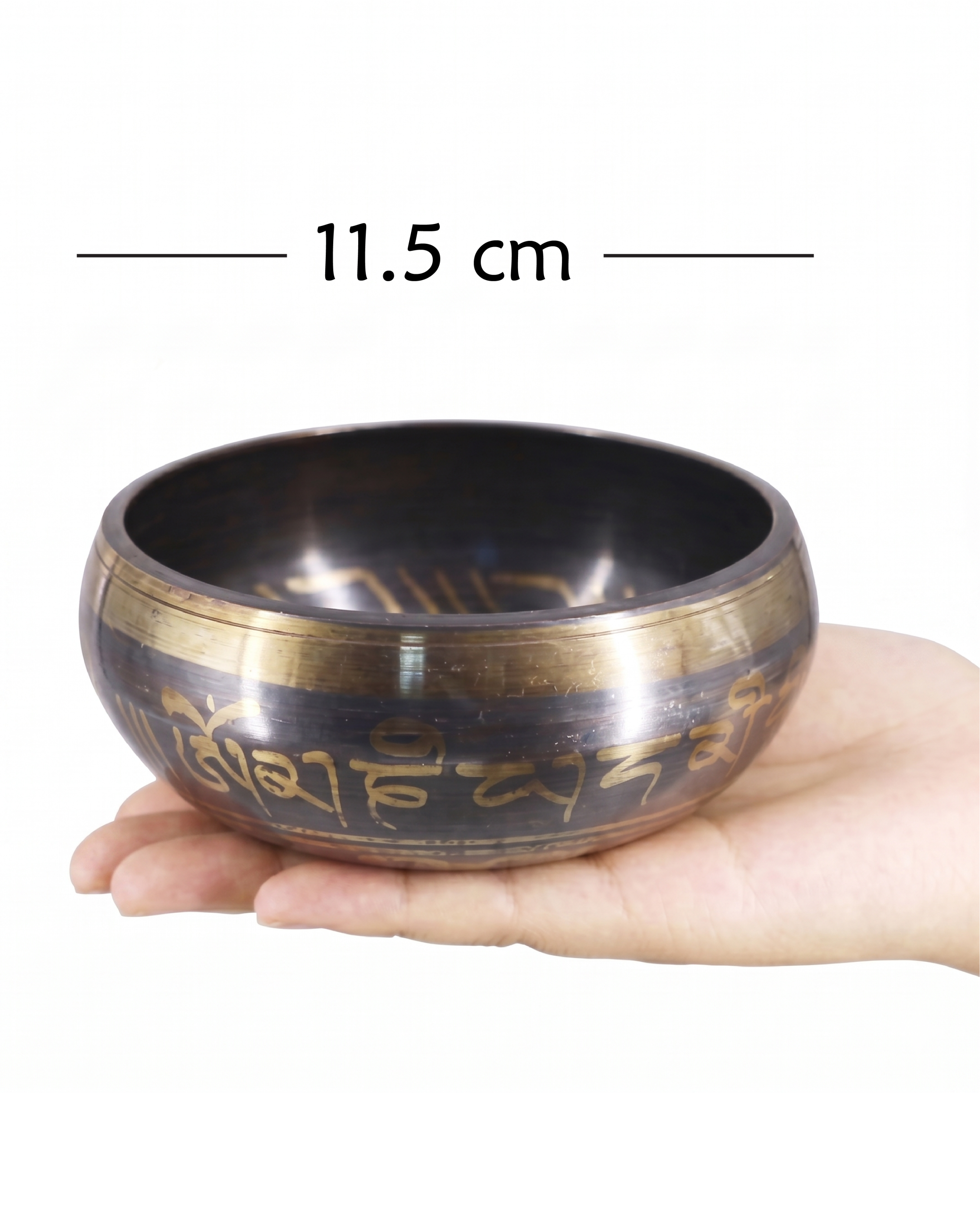 Ahşap tokmaklı bronz alaşım 11.5cm Yogatime Tibet Çanağı singing bowl