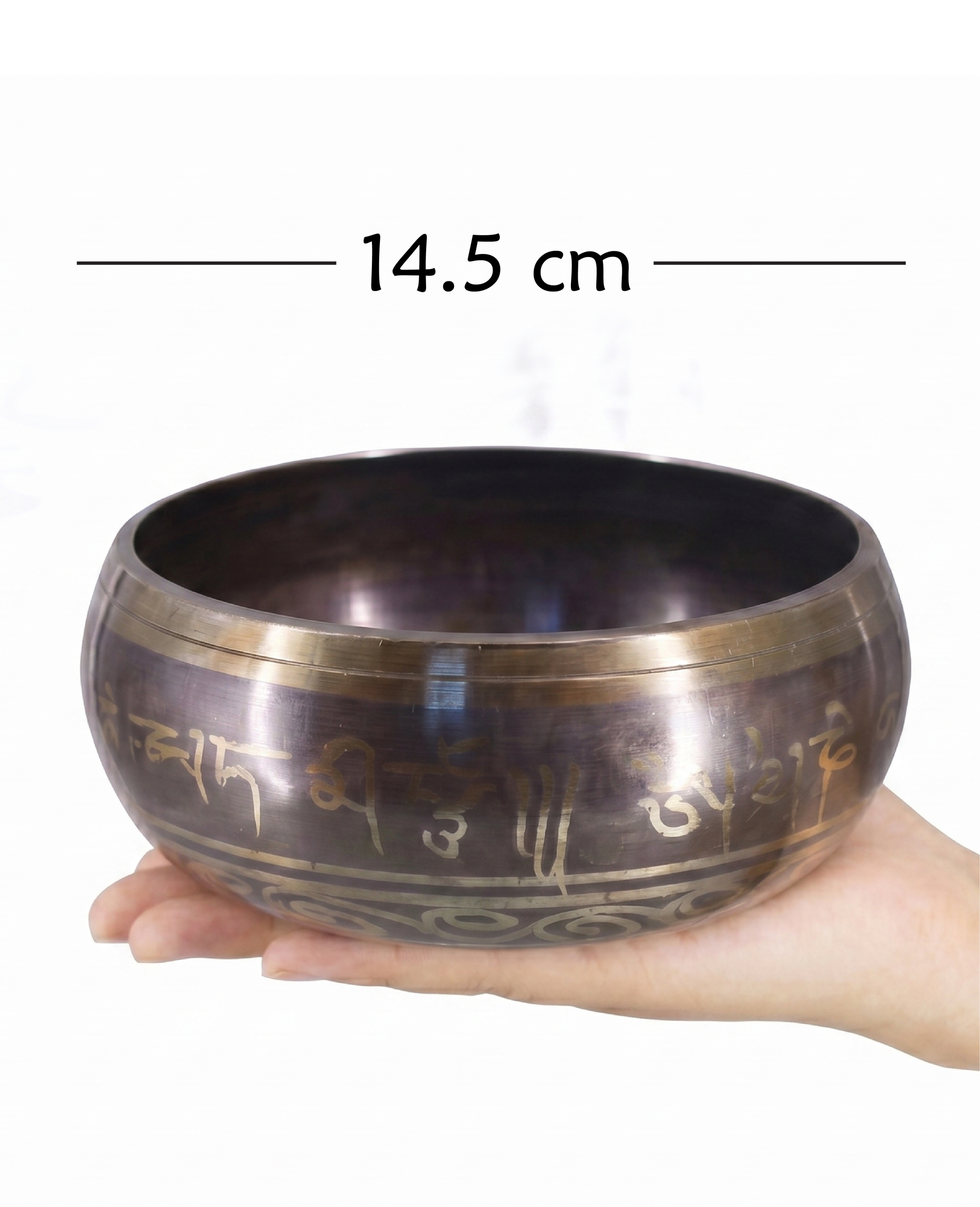 Ahşap tokmaklı bronz alaşım 14.5cm Yogatime Tibet Çanağı singing bowl