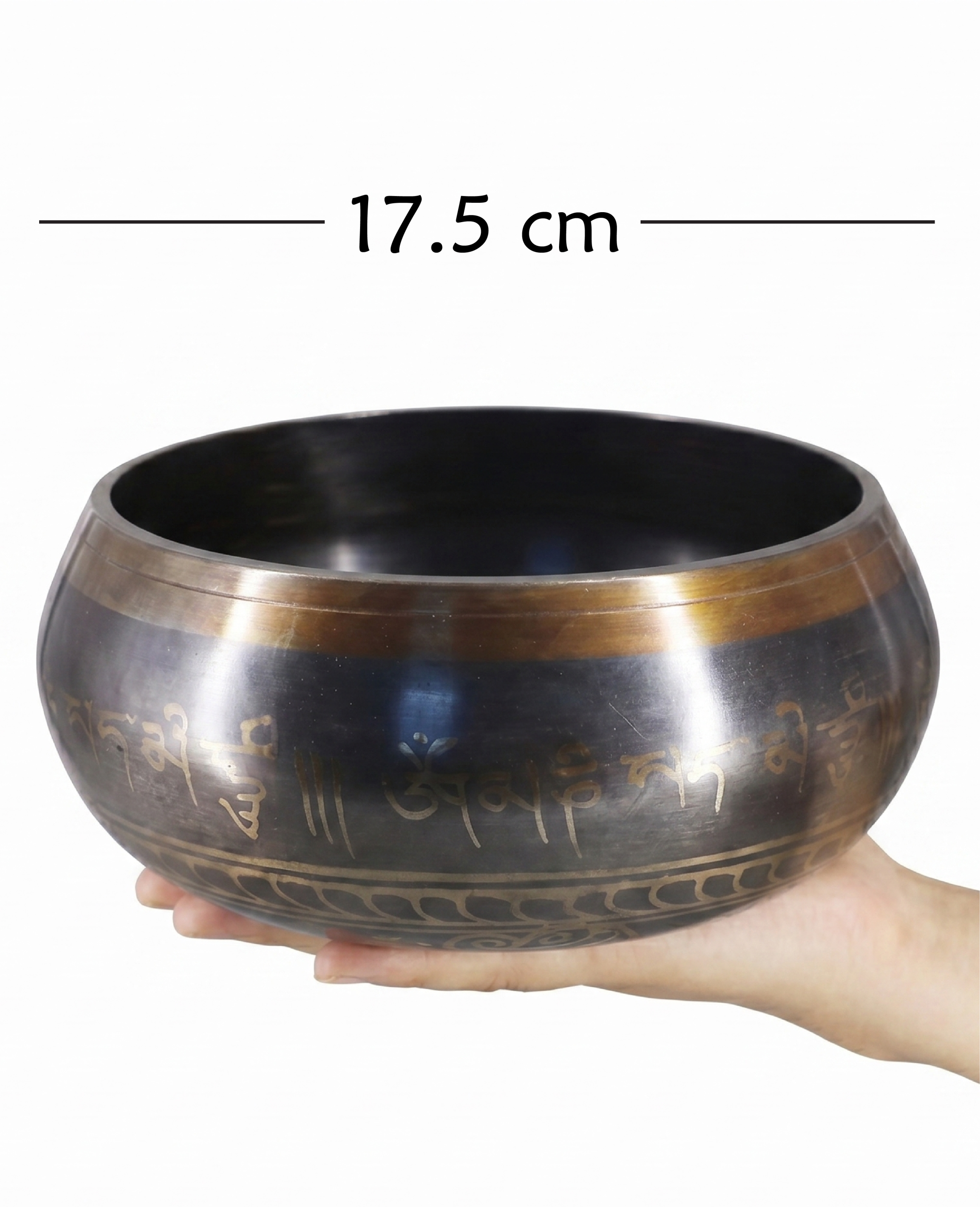 Ahşap tokmaklı bronz alaşım 17.5cm Yogatime Tibet Çanağı singing bowl