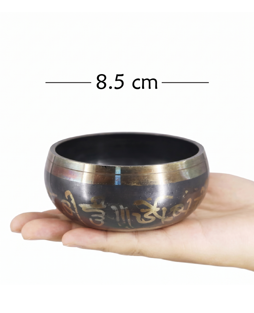 Ahşap tokmaklı bronz alaşım 8.5cm Yogatime Tibet Çanağı singing bowl
