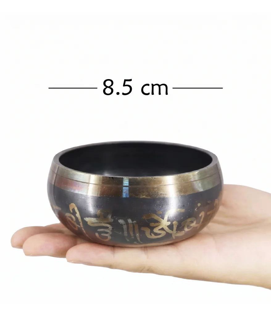 Ahşap tokmaklı bronz alaşım 8.5cm Yogatime Tibet Çanağı singing bowl