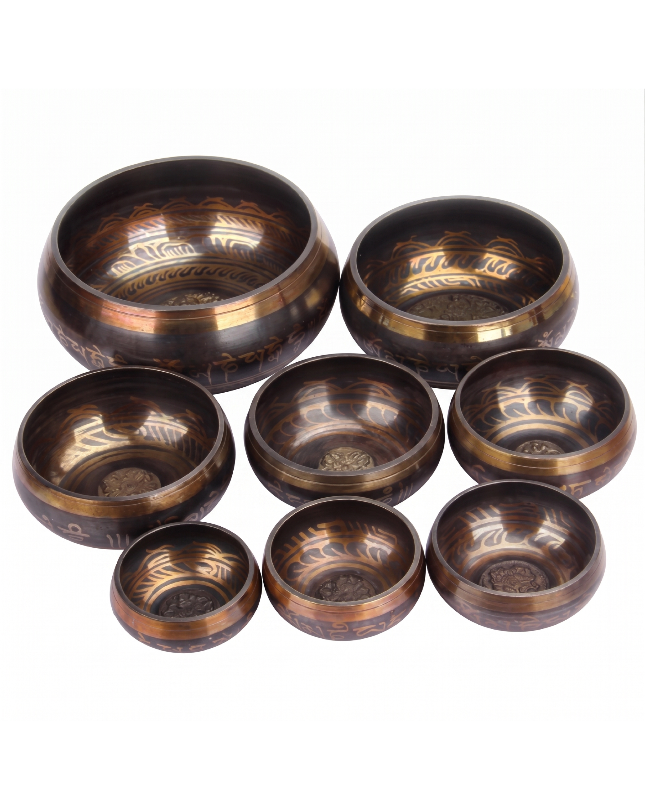 Ahşap tokmaklı bronz alaşım 8-17.5cm Yogatime Tibet Çanağı singing bowl