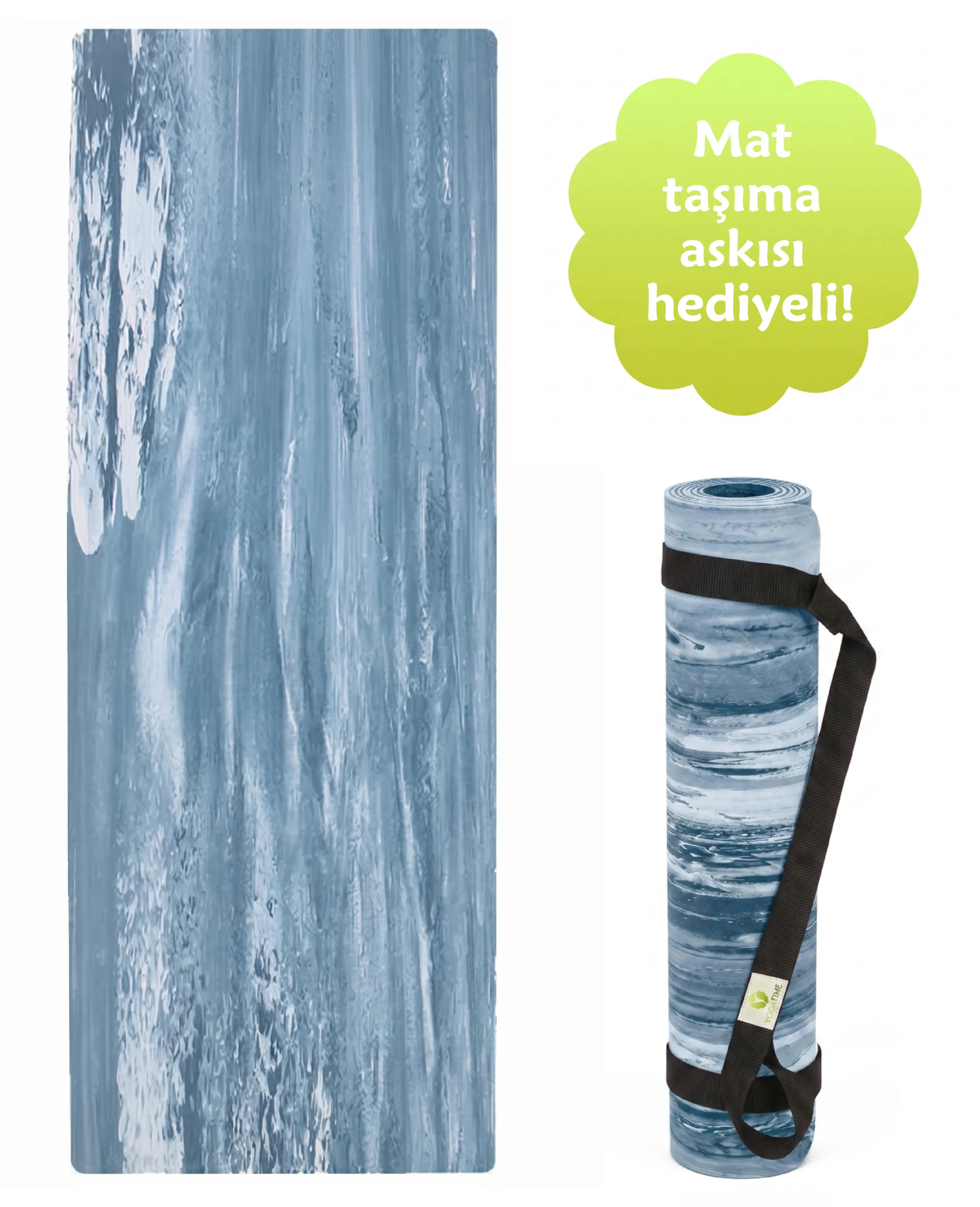 Mavi Yogatime %100 Natural Rubber Doğal Kauçuk Yoga Matı 4mm