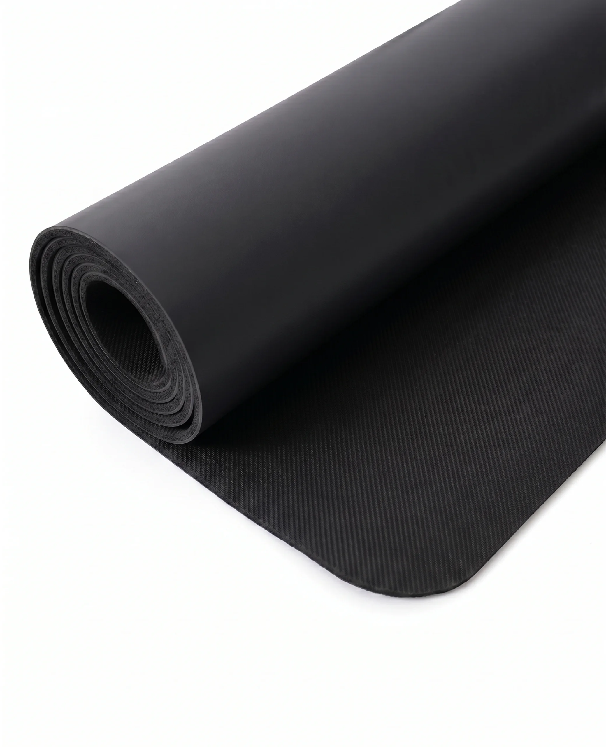 Siyah Kauçuk Yoga Matı Maksimum Tutuş ve Kaymaz Doku Detayı